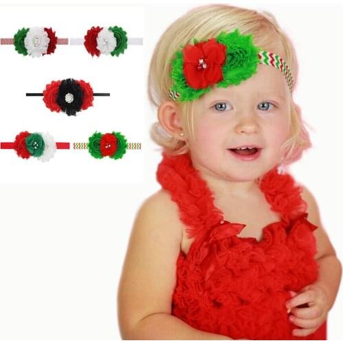Boutuique Christmas headwear Accessories with diamond pearl Christmas kids headband