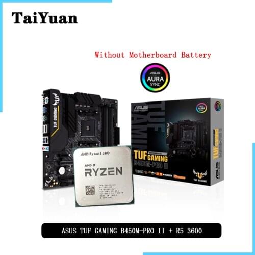 AMD Ryzen 5 3600 R5 3600 CPU + ASUS TUF GAMING B450M-PRO II Motherboard Suit Socket AM4 All new but without cooler