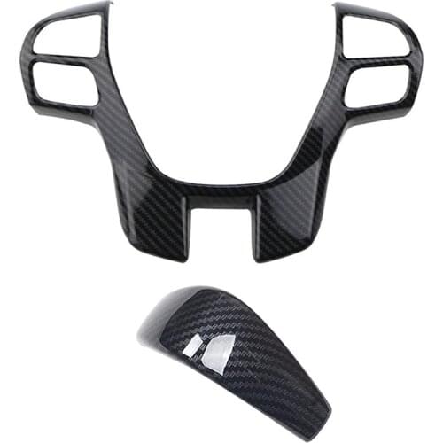For Ford Ranger Everest Endeavor 2015+ Carbon Fiber Steering Wheel & Gear Shift Cover Trim Frame Decorator Accessories
