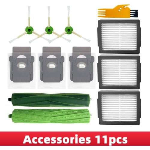 For iRobot Roomba i3 i7 i7+ E5 E6 Robot Vacuum Cleaner Parts Hepa Filter Rubber Rolling Brush Front Castor Wheel Dust Bag