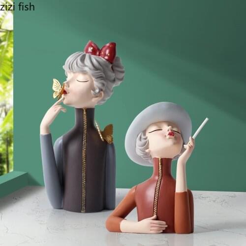 Blowing Bubbles Girl One Piece Resin Statue Portraits Ornaments Girly Room Decoration Modern Craft Sculpture Home Decoration