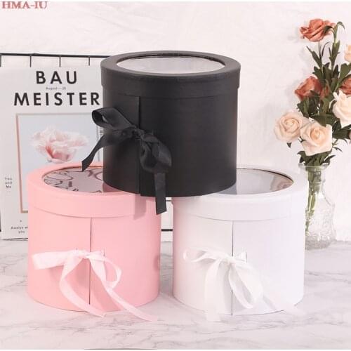 Double Layers Round Rotating Box Gift Box Flower Box Packing Box DIY Decor