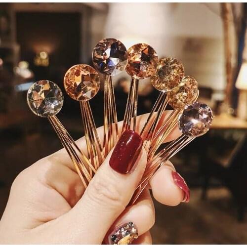 Europe Fashion Jewelry Crystal Barrette Hairpin Hair Clip Bobby Pin Barrette Hairgrips Hair Accessories 2pcs/set