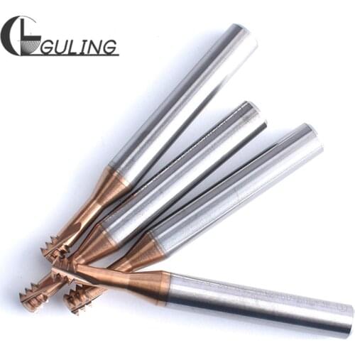 CNC 60 Degree Tungsten Steel American Three Row Coarse Thread Milling Cutter UNC 1-64 2-56 3-56 10-24 mill cutters NO. 1/4-20