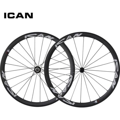 2020 ICAN road bike wheels carbon bicycle wheelset 38mm clincher 23mm width Powerway R13 R36 with Sapim CX-Ray spokes 38C