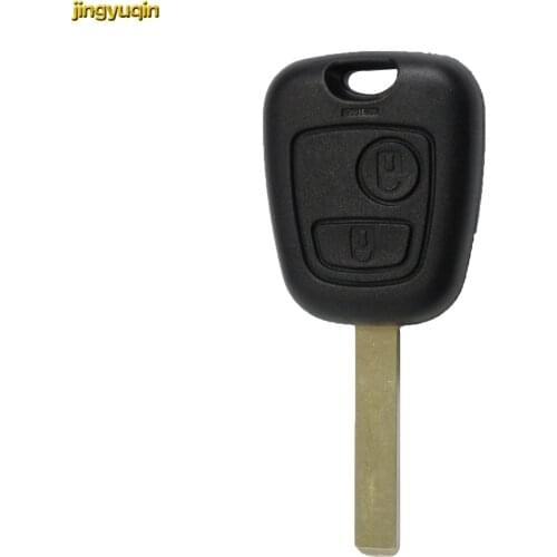 Jingyuqin 20pcs Remote Car Key Shell Case For Peugeot 107 207 307 407 507 607 106 206 306 406 Auto Key Blanks 2 Buttons Key Fob