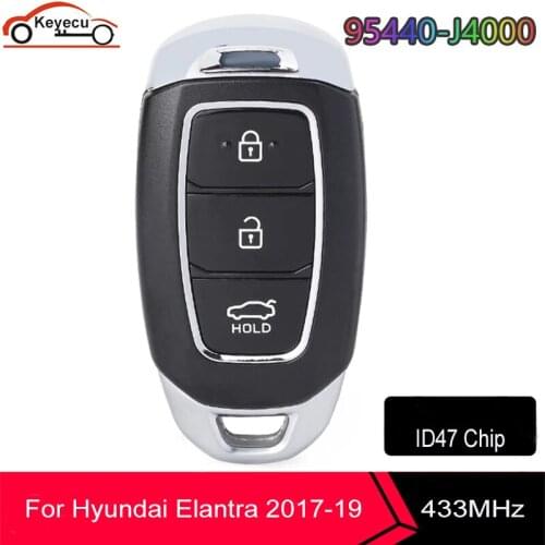 KEYECU 95440J4000 Smart Car Remote Control Key 434Mhz ID47 3 Button for Hyundai Elantra 2017 2018 2019 P/N: 95440-J4000