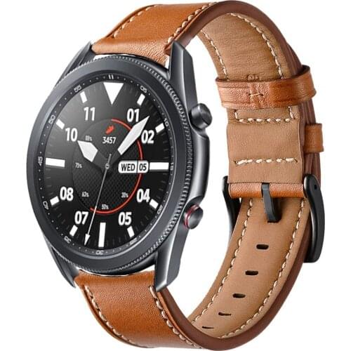 Leather Strap for samsung galaxy watch 3 45mm 41mm galaxy watch 46mm 42mm Replace Bracelet Wrist Watchband