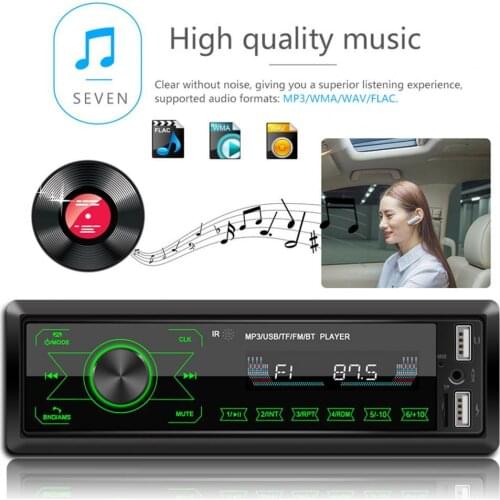 M10 In-dash Dual USB Car Stereo MP3 Player Handsfree Bluetooth AUX FM Radio Receiver Head Unit for Auto Center Control Modificat