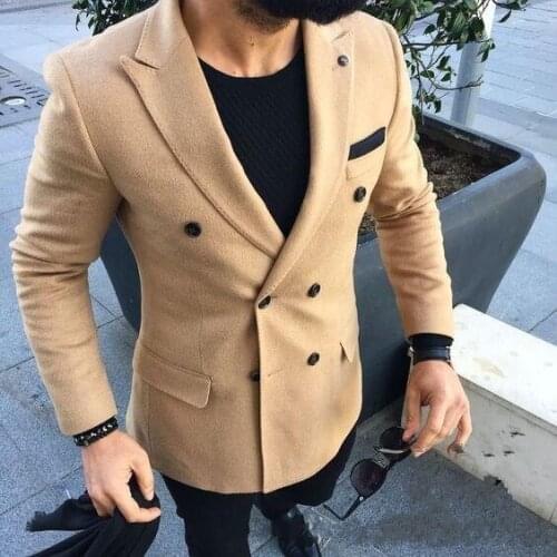 Thick Woolen Fabric Men Work Business Suits Man Prom Party Clothes Groom Tuxedos (Jacket+Pants+ Tie) NO:406