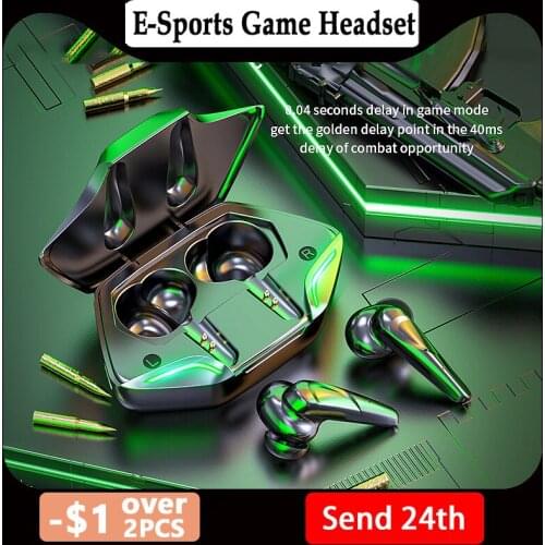 New Gaming Headset for E-Sports TWS Real Wireless Low Latency In-Ear Sports Headset With Charging Compartment