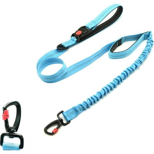 2021 New Dog Leash Traction Rope Nylon Bungee 2 Handle Quick Release Leash Elastic Leads Rope For Medium Large Dog Pet Product