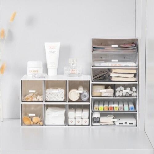 New Arrival Cute Desktop Organizer Desk Storage Box With 1pcs DIY Free Sticker School Stationery Accessories