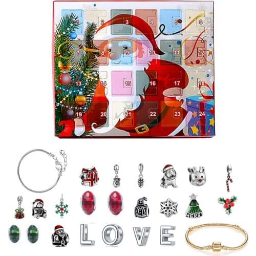 Christmas Earrings Advent Calendars Countdown Calendar With Fashion Bracelet 24 Days Diy Christmas Bell Jewelry Gift For Kids