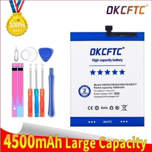 OKCFTC 4500mAh HE377 HE376 Battery for Nokia X71 3.1 Plus High Quality Mobile Phone Replacement Accumulator