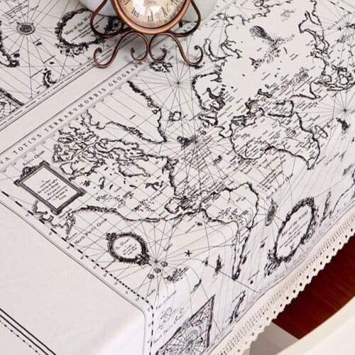 Speical! 140x60cm pretty cotton linen world map fabric -vintage DIY Zakka Fabric home decoration DIY sewing Curtain Tablecloth