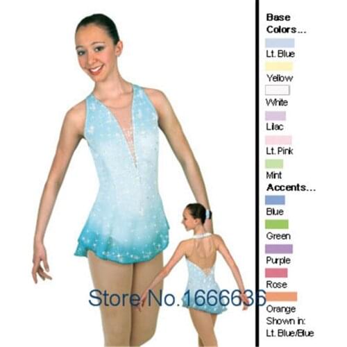Adult Figure Ice Skating Dress Sleeveless Graceful New Brand Figure Skating Dress Custom DR2718