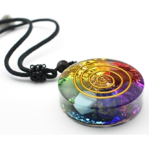 Orgone Pendant 7 Stones Natural Necklace for Spiritual Consolation Men Women