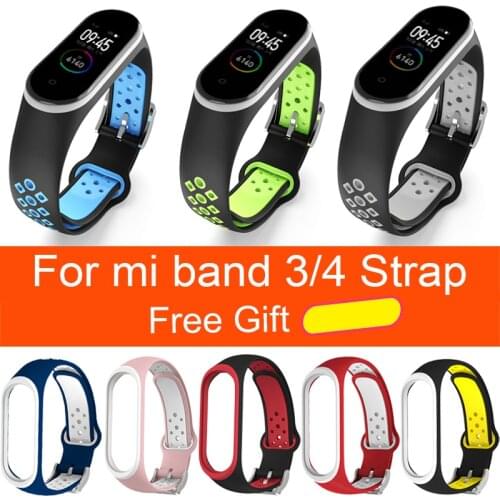 For Xiaomi Mi Band 4 Strap Smart Accessories Replacement Waterproof Double Color Silicone Bracelet For Mi Band4 NFC wrist strap