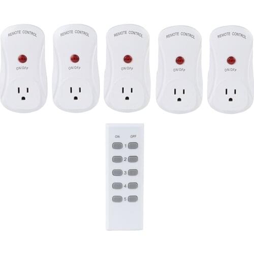 Remote Controlled Sockets ESPLENTY Electrical Outlet US Standard（5 Electrical Outlets + 1 Remote