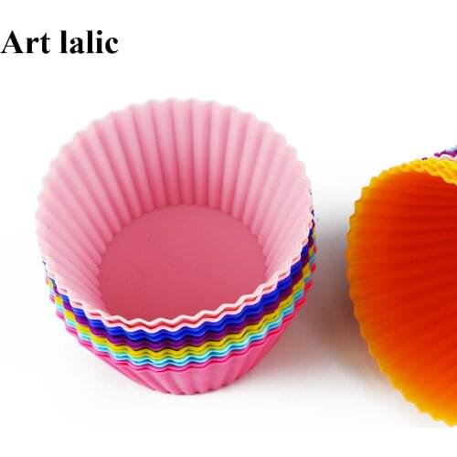 6pcs/lot Silicone Mold Cupcake Liners Mold Muffin Cases Muti Round Shape Cup Cake Bakeware Baking ConfeitariaPastry Tools