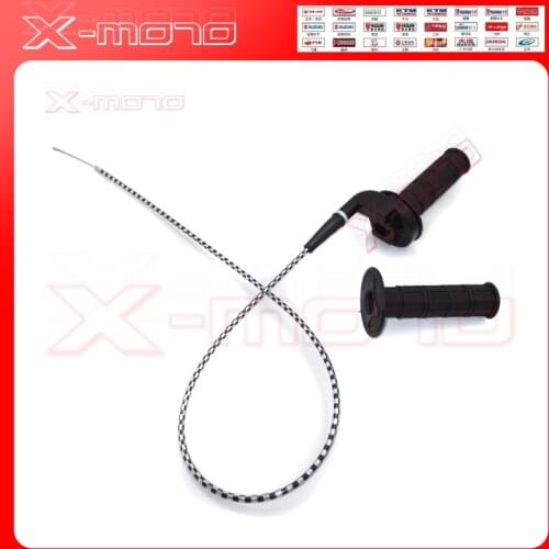 Super soft Black handle girps+black-and-white Throttle line Gas Settle fox Dirt Pit Bike parts