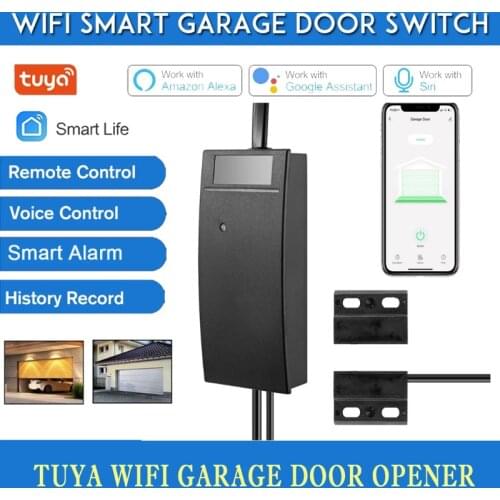 Garage Door Sensor Opener Controller Remote WiFi Switch Tuya Smart Life App Alert Works With Google Home Alexa Home Automation