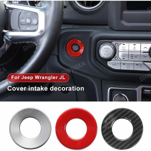 Interior Mouldings For Jeep Wrangler JL Car Engine Start Stop Button Switch Decoration Ring Stickers For Jeep Wrangler JL 2018