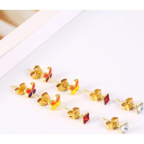 OUFEI Stainless steel Jewelry Woman Stud Earrings for Women Fashion Jewelry Accessories Butterfly Earrings Wholesale lots bulk