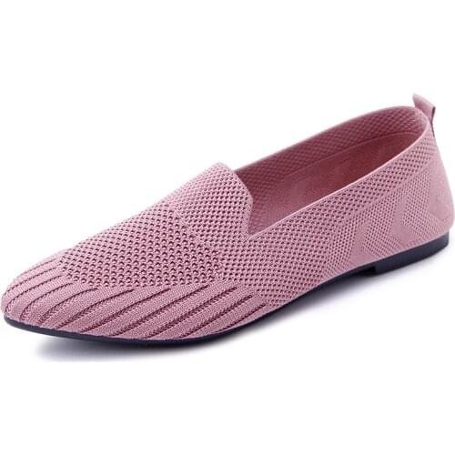 Women Flat Fashion Shoes Pointed Black Office Black Flat Work Shoes Ladies Loafers Breathable Sapato Feminino Womens Boat Shoes