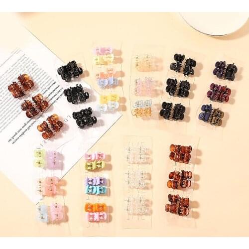 12Pcs Plastic Mini Hair Clip Claw Cute Hair Clips Black Hairpin Clamp for Ladies Headwear Hair Styling Tools Hair Accessories