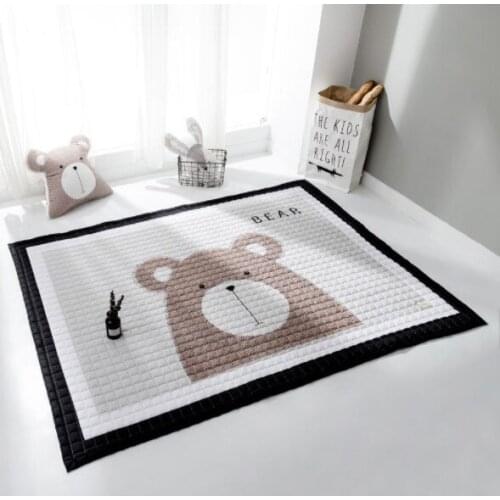 145*195cm Baby Play Mat Cotton Environmental Cartoon Animals Kids Game Mats Baby Crawling Nordic Style Soft Mats Toys SA1554