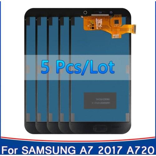 5 pcs/lot 100% tested LCD For Samsung Galaxy A7 2017 A720 A720F SM-A720F LCD Display Touch Screen Digitizer Assembly replacement