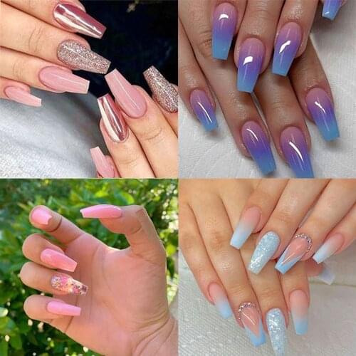 500pcs/bag Ballerina Nails Tips Press on Nails Clear Full Cover Acrylic Nails False