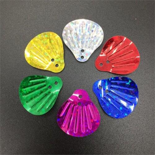 50g 18mm Big Shell Loose PVC Sequins for Crafts Sewing DIY Accessories Hologram Laser Colors Confetti Spangles