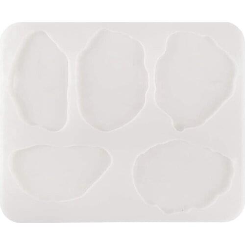 Large Silicone Resin Coaster Mold, Irregular Epoxy Silicone Mold with 5 Cavity, Creative Silicone Mold