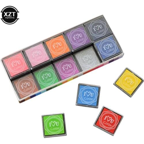 Colorfull Cute Cartoon DIY ink Pad Plastic Stamp Fingerpaint inkpad for Child Scrapbooking Decoaration 20 Colors