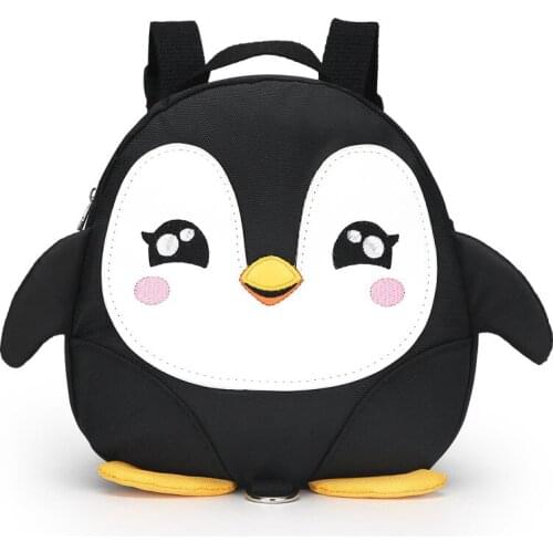 Baby Toddler Walking Safety Backpack Kid Boys Girls Anti-Lost Cartoon Penguin Mini Backpacks with Safety Leash for Baby 1-3 Year