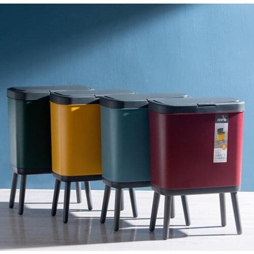 Storage Bin Modern Rectangle Trash Can Bathroom Garbage Cute Trash Can Garbage Bag Holder Rangement Cuisine Waste Bins ED50TC