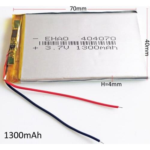3.7V 1300mAh Lithium Polymer Li-po lipo Rechargeable Battery For E-books power bank Tablet PC Laptop GPS 404070
