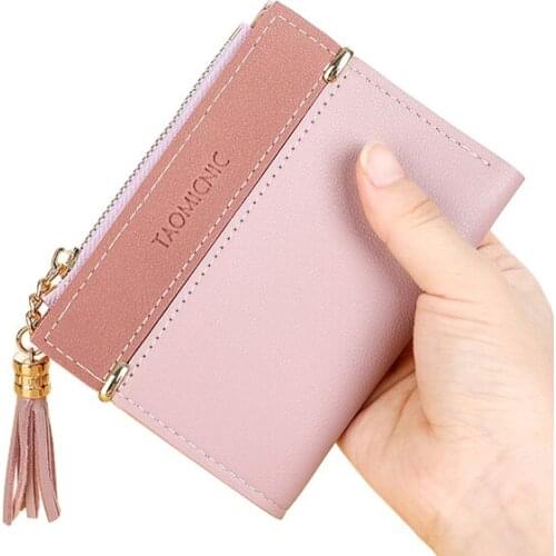 Luxary Women Wallets PU Leather Lady Short Tassel Coin Purse Woman Clutch Wallet Cards ID Holders Burse Money Bag Notecase Clips