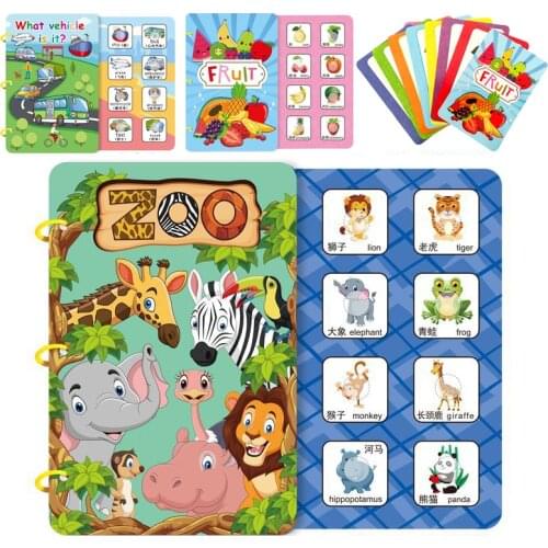 New Baby Quiet Book Velcro Cards Animal Fruits Cognition DIY Early Education Manual Material Kit Puzzle Montessori Kids Sticker
