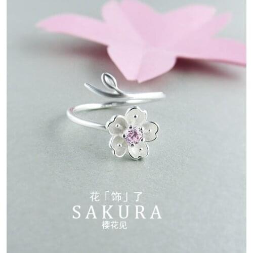 New Trendy Charm Pink Flower Rings For Women Men Boho Knuckle Party Rings Punk Cocktail Jewelry Girls Gift anillos bijoux