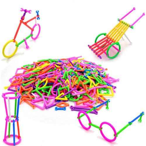 50Pcs/lot 100Pcs/lot Building Blocks Sticks DIY Colorful Stick Blocks Puzzle Toys Baby Education Toy Gift