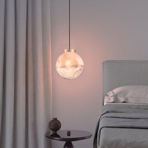 Nordic Metal Glass Irregular Ball Pendant Light Living Room Bedroom Ceiing Lamp Home Living Room Dining Room Bedroom PA0588