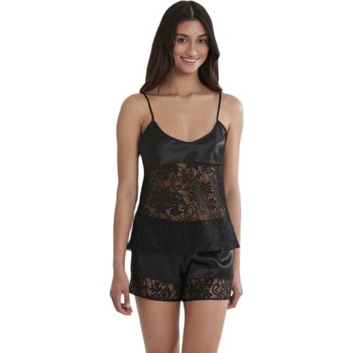 Sexy Women Pajamas Set Lace Sleepwear Plus Size Lace High Quality Lingerie Nightgown Sleeveless Nighty Set Pajama Pant