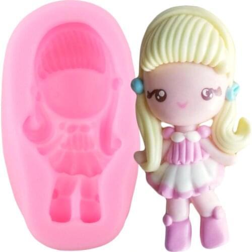 DIY Girls Silicone Molds Princess Cupcake Topper Fondant Chocolate Candy Polymer Clay Mold Baby Birthday Cake Decorating Tools