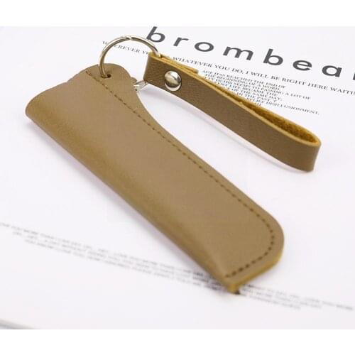 Fold Knife PU Protective Sleeve First Layer PU Leather Sheath Cover Knife Case Case Knife Knife Straight Sheath Set Cowhide V2Z4