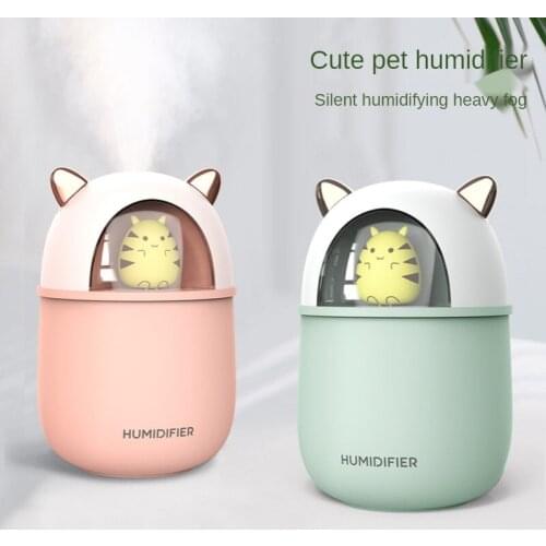 300ML USB Air Humidifier Ultrasonic Cool Mist Maker Fogger with Colorful Lamp Cute Cat Mini Aroma Diffuser Aromatherapy