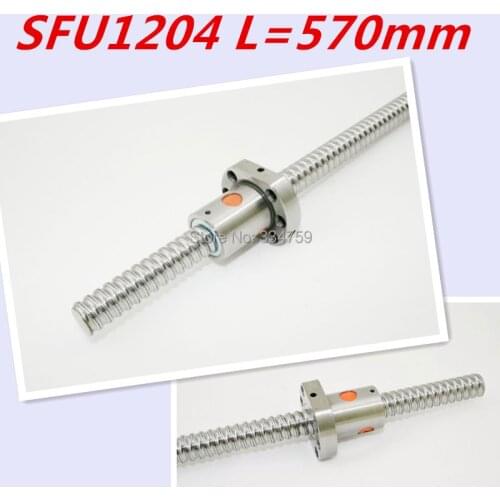 1set SFU1204 rolled ballscrew Linear motion CNC XYZ Ball screw SFU1204 570mm length with one ball nut for CNC parts